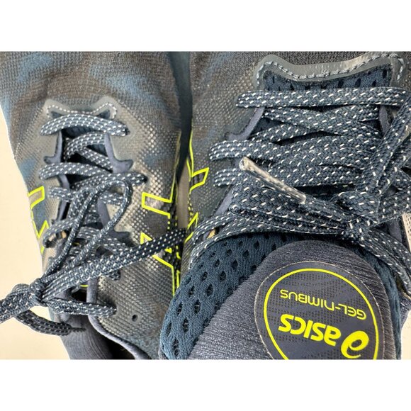 Asics Mens Gel-Nimbus 19 Running Shoes Size 9 Blue Neon Green Activewear Lace Up - Picture 11 of 16